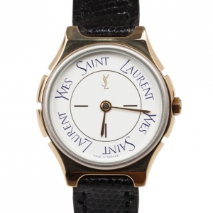 Pre Owned Yves Saint Laurent SS Leather Womens Wristwatch 26 MM