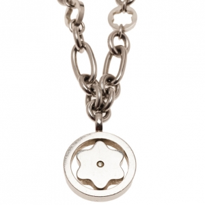 Pre Owned Montblanc Star Signet Diamond Silver Necklace