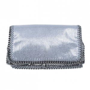 Pre Owned Stella McCartney Silver Faux Leather Falabella Clutch