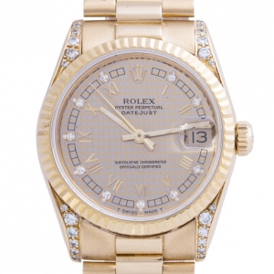 Pre Owned Rolex Silver and Gold 18K Yellow Gold DateJust Women's Wristwatch 31MM