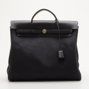 Pre Owned Hermes Black Herbag Convertible Satchel