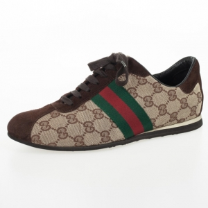 Pre Owned Gucci GG Canvas &amp; Classic Web Sneakers Size 38