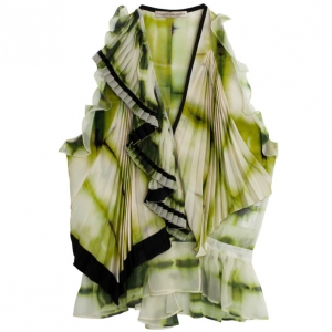 Pre Owned Balenciaga Frill Chiffon Blouse M