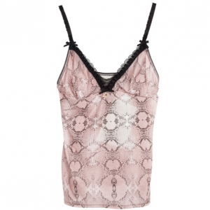 Pre Owned Just Cavalli Pink Sleeveless Snake Printed Camisole M