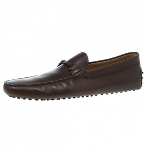 Pre Owned Tod's Brown Leather Loafers Size 46