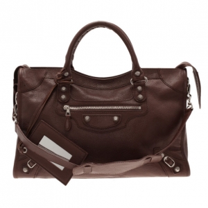 Pre Owned Balenciaga Brown Leather Giant City Tote