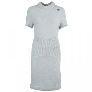 Pre Owned Chanel Grey Cashmere Sweater Dress M