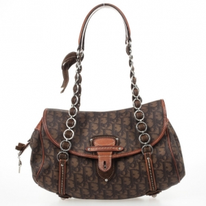 Pre Owned Christian Dior Monogram Trotter Romantique Satchel