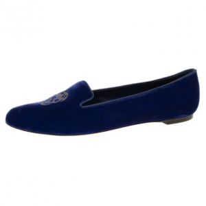 Pre Owned Alexander McQueen Purple Velvet Skull Smoking Slippers Size 41