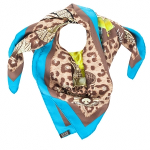 Pre Owned Hermes Casques et Plumets Silk Scarf