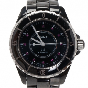 Pre Owned Chanel Black Ceramic J12 Unisex Wristwatch 39MM