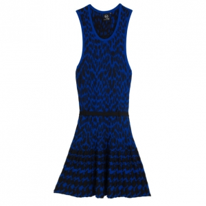 Pre Owned Alexander McQueen Leopard Knitted Jacquard Dress