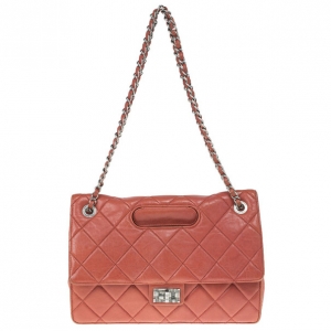 Pre Owned Chanel Red Leather Reissue Flap Bag