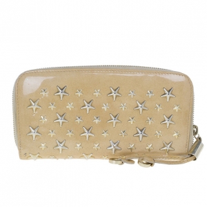 Pre Owned Jimmy Choo Beige Patent Leather Filipa Wallet