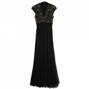 Pre Owned Tadashi Shoji Black Gown L