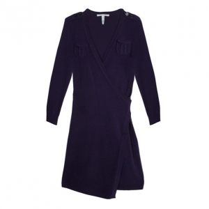 Pre Owned Diane Von Furstenberg 'Grodnica' Wool Wrap Dress L