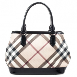 Pre Owned Burberry Canvas Nova Check Tote