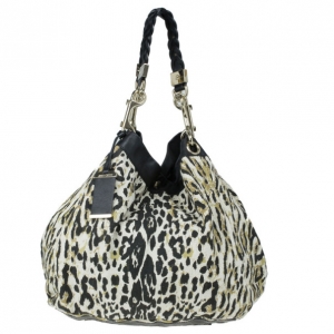 Pre Owned Jimmy Choo Leopard Print Canvas Tote