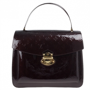 Pre Owned Louis Vuitton Amarante Monogram Vernis Romaine Satchel