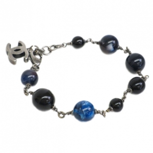 Pre Owned Chanel Blue Beads Bracelet 20CM