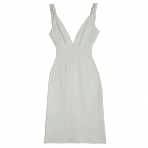 Pre Owned Herve Leger Alabaster Bandage Dress S