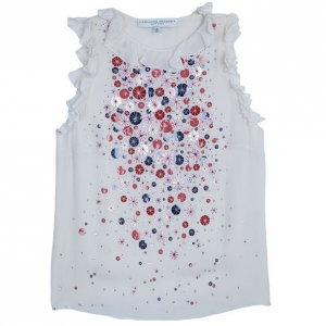 Carolina Herrera White Embellished Top S