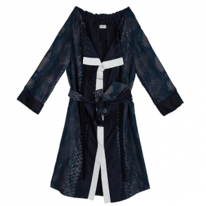 Pre Owned Prada Wrap Snakeskin Coat M