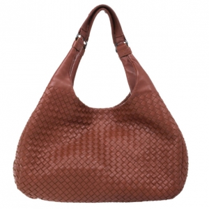Pre Owned Bottega Veneta Red Nappa Intrecciato Campana Bag