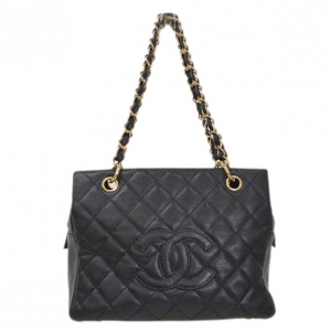 Pre Owned Chanel Back Caviar Timeless Shopper Tote