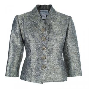 Pre Owned Chanel Gold Metallic Short Jacket XXL