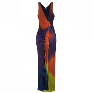 Pre Owned Roberto Cavalli Printed Maxi Dress S