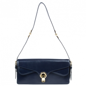 Pre Owned Marc by Marc Jacobs Navy Blue Leather Small Shoulder Bag