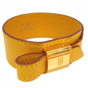 Pre Owned Hermes Artemis Yellow Courchevel Bracelet 16CM