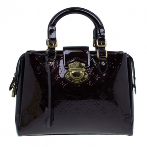 Pre Owned Louis Vuitton Amarante Patent Monogram Vernis Melrose Avenue