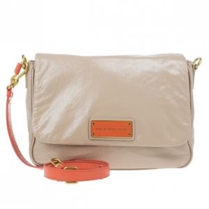 Pre Owned Marc by Marc Jacobs Taupe Glazed Leather Lea Crossbody