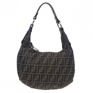 Pre Owned Fendi Brown Zucca Canvas Chef Hobo