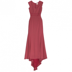 Pre Owned Zac Posen Satin Trimmed Crepe Gown S