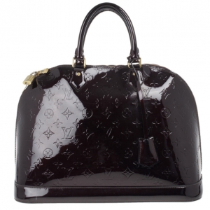 Pre Owned Louis Vuitton Monogram Vernis Amarante Alma GM