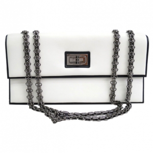 Pre Owned Chanel White Lambskin Reissue Single Flap Shoulder Bag