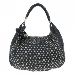 Pre Owned Jimmy Choo Black Star Studded Shoulder Bag