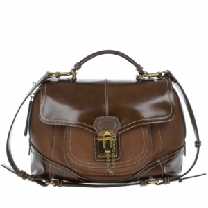 Pre Owned D and G Brown Leather Boston Bag