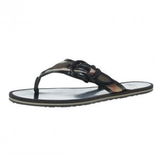 Pre Owned Burberry Novacheck Buckle Thong Sandals Size 36.5
