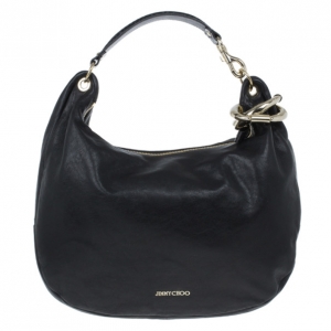 Jimmy Choo Black Leather Sky Hobo
