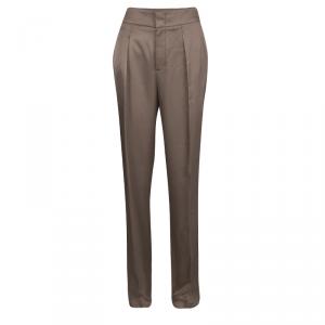 Gucci Brown High Waist Silk Pants S