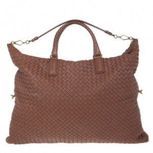 Pre Owned Bottega Veneta Brown Intrecciato Nappa Convertible Bag