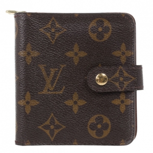 Pre Owned Louis Vuitton Monogram Canvas Zip Compact Wallet