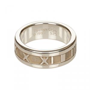 Tiffany & Co. Atlas Silver Medium Band Ring Size 55