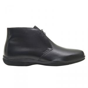 Pre Owned Prada Sport Black Leather Lace Up Chukka Boots Size 41.5