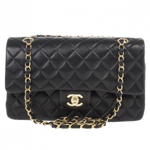 Pre Owned Chanel Small Lambskin Classic Shoulder Bag