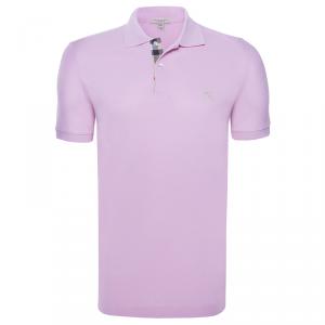 Pre Owned Burberry Brit Pink Short Sleeve Polo TShirt L